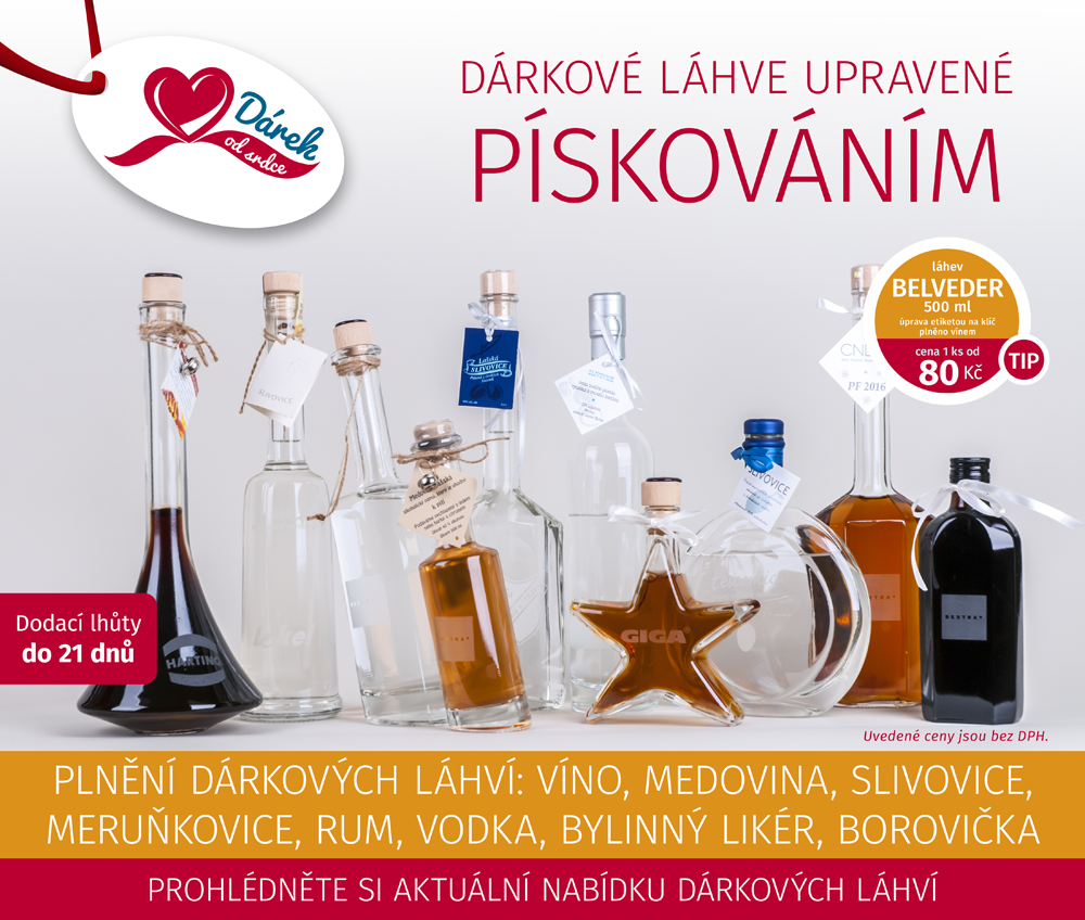 Dárkové skleněné láhve na alkohol